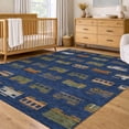 thumbnail image 1 of Addison Rugs Chantille Indoor/Outdoor Transitional Kids Navy Machine Washable Rectangle Rug, 3' x 5', 1 of 8