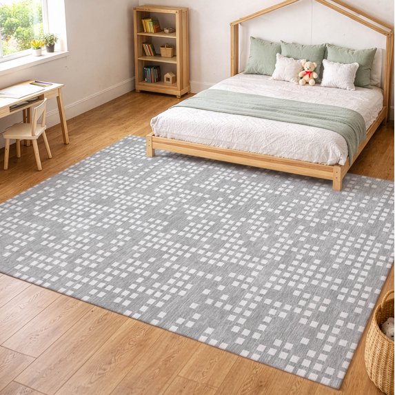 Addison Rugs Chantille Indoor/Outdoor Transitional Kids Pewter Machine Washable Rectangle Rug, 9' x 12'
