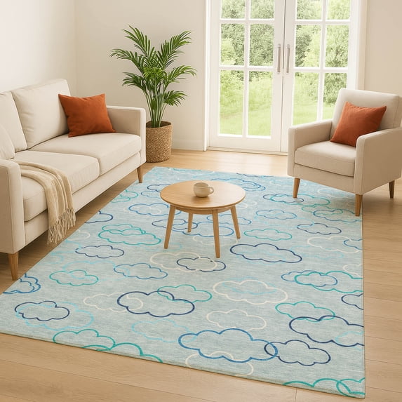Addison Rugs Chantille Indoor/Outdoor Transitional Kids Sky Machine Washable Rectangle Rug, 8' x 10'