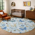thumbnail image 1 of Addison Rugs Chantille Indoor/Outdoor Transitional Kids Sky Machine Washable Round Rug, 8' x 8', 1 of 7
