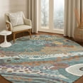 thumbnail image 1 of Addison Rugs Chantille Indoor/Outdoor Transitional Kids Teal Machine Washable Round Rug, 8' x 8', 1 of 8