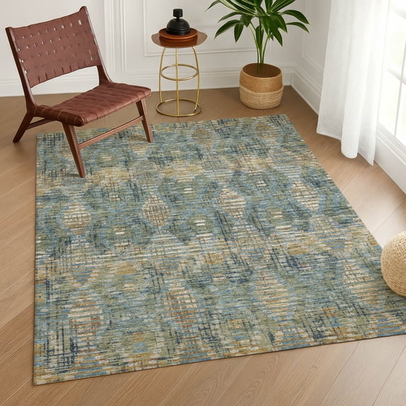 Addison Rugs Chantille Indoor/Outdoor Transitional Lattice Basil Machine Washable Rectangle Rug, 8' x 10'