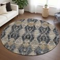 thumbnail image 1 of Addison Rugs Chantille Indoor/Outdoor Transitional Lattice Black Machine Washable Round Rug, 8' x 8', 1 of 7