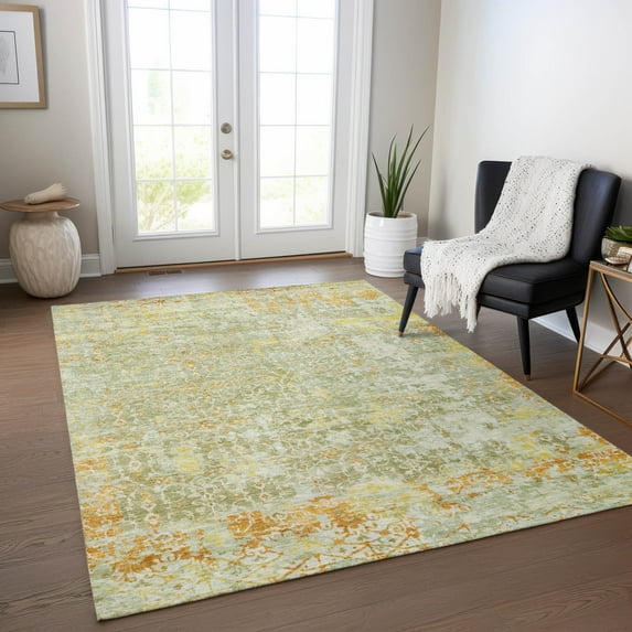 Addison Rugs Chantille Indoor/Outdoor Transitional Lattice Sage Machine Washable Rectangle Rug, 3' x 5'
