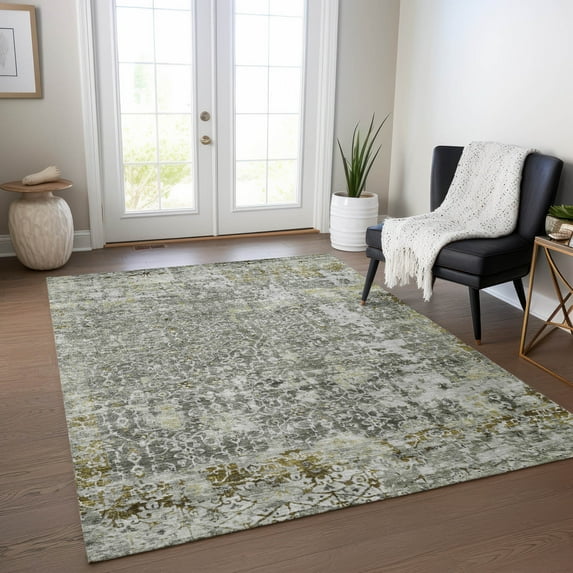 Addison Rugs Chantille Indoor/Outdoor Transitional Lattice Taupe Machine Washable Rectangle Rug, 8' x 10'