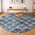 thumbnail image 1 of Addison Rugs Chantille Indoor/Outdoor Transitional Lattice Teal Machine Washable Round Rug, 8' x 8', 1 of 8