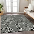 thumbnail image 1 of Addison Rugs Chantille Indoor/Outdoor Transitional Lines Black Washable Rectangle Rug, 9' x 12', 1 of 6