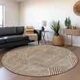 thumbnail image 1 of Addison Rugs Chantille Indoor/Outdoor Transitional Lines Brown Washable Round Rug, 8' x 8', 1 of 6