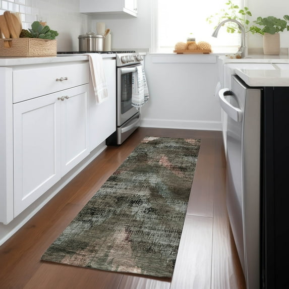 Addison Rugs Chantille Indoor/Outdoor Transitional Lines Brown Washable Runner Rug, 2'3" x 7'6"