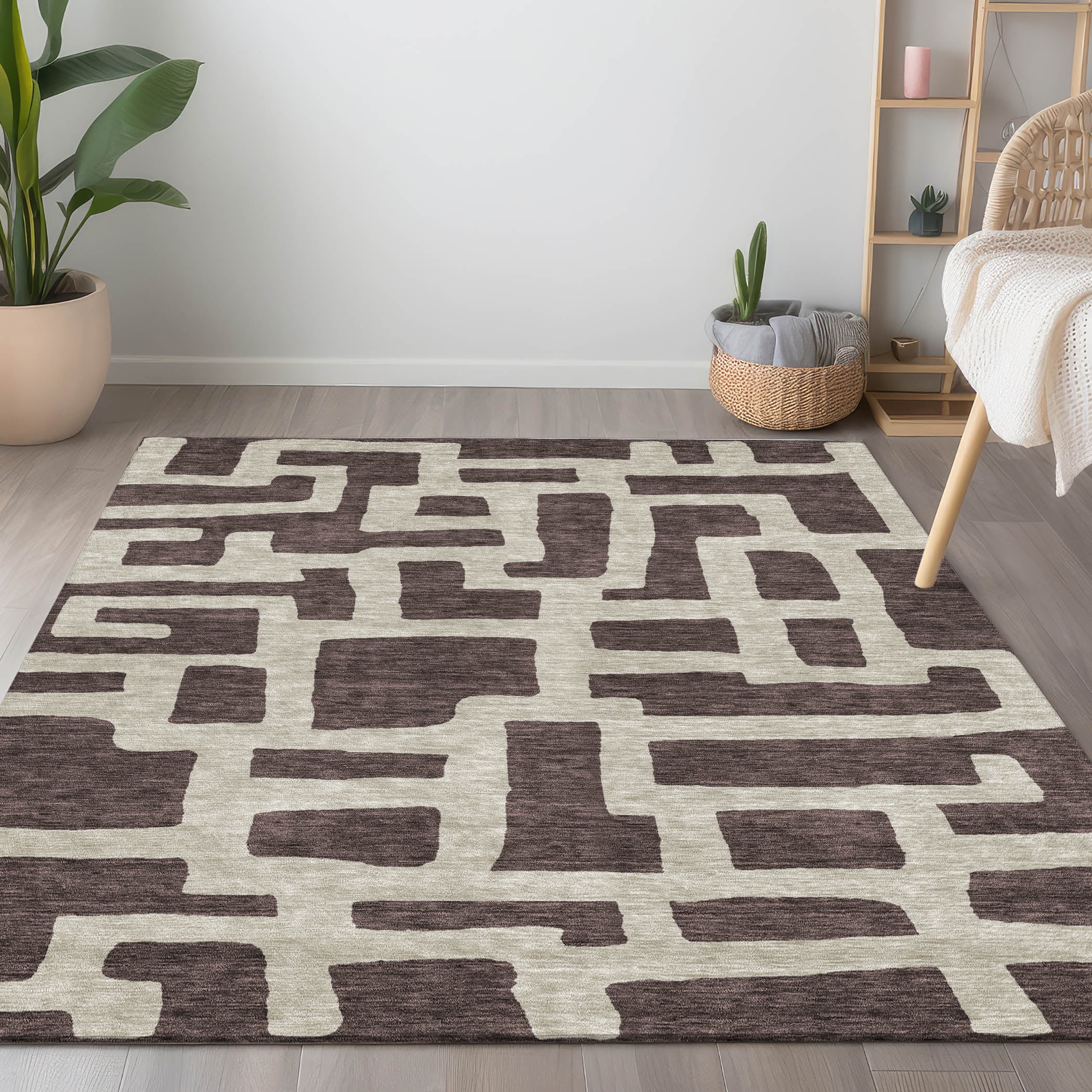 Addison Rugs Chantille Indoor/Outdoor Transitional Lines Fudge Washable ...