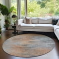 thumbnail image 1 of Addison Rugs Chantille Indoor/Outdoor Transitional Lines Salmon Washable Round Rug, 8' x 8', 1 of 6