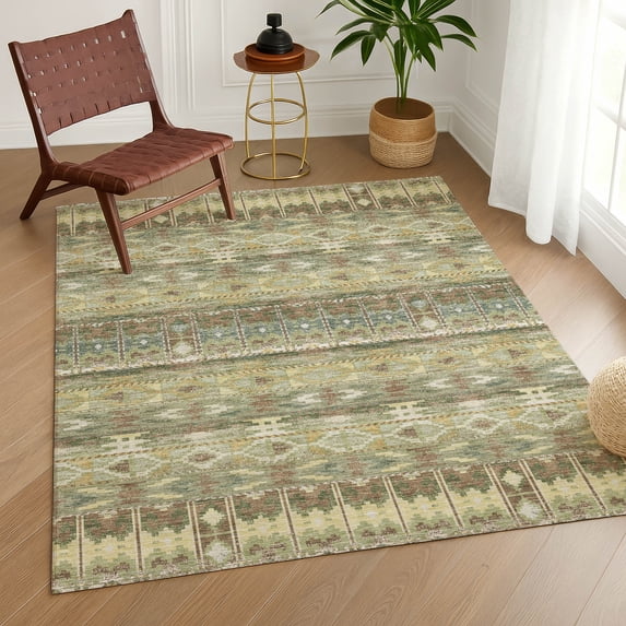 Addison Rugs Chantille Indoor/Outdoor Transitional Lodge Aloe Machine Washable Rectangle Rug, 10' x 14'