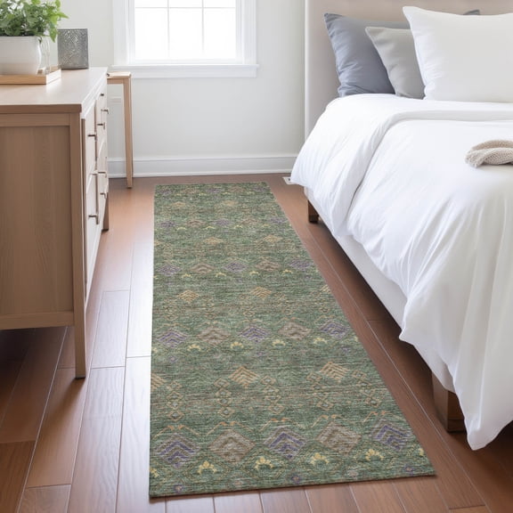 Addison Rugs Chantille Indoor/Outdoor Transitional Lodge Basil Machine Washable Runner Rug, 2'3" x 7'6"