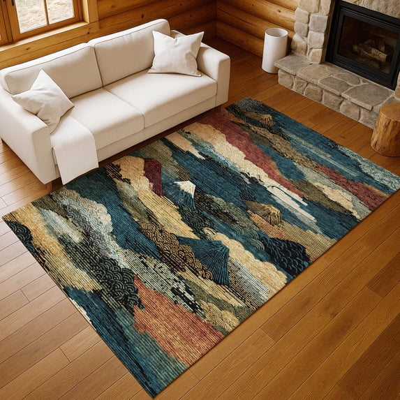 Addison Rugs Chantille Indoor/Outdoor Transitional Lodge Black Machine Washable Rectangle Rug, 10' x 14'