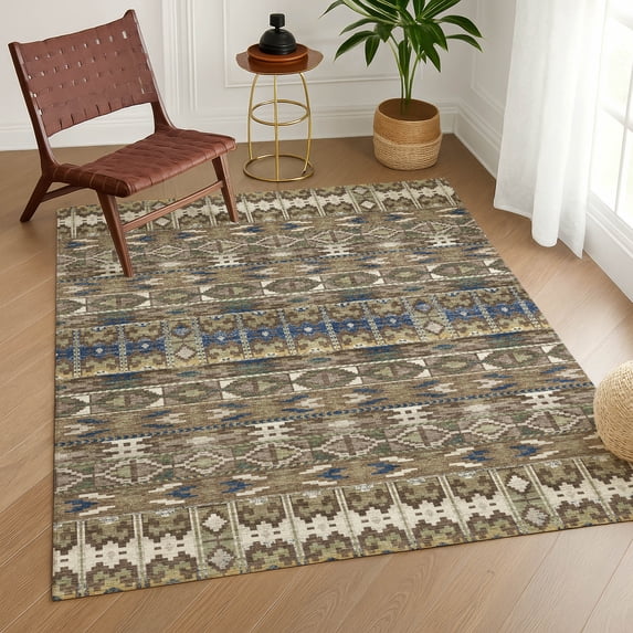 Addison Rugs Chantille Indoor/Outdoor Transitional Lodge Brown Machine Washable Rectangle Rug, 8' x 10'