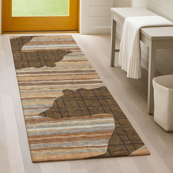 Addison Rugs Chantille Indoor/Outdoor Transitional Lodge Brown Machine Washable Runner Rug, 2'3" x 7'6"