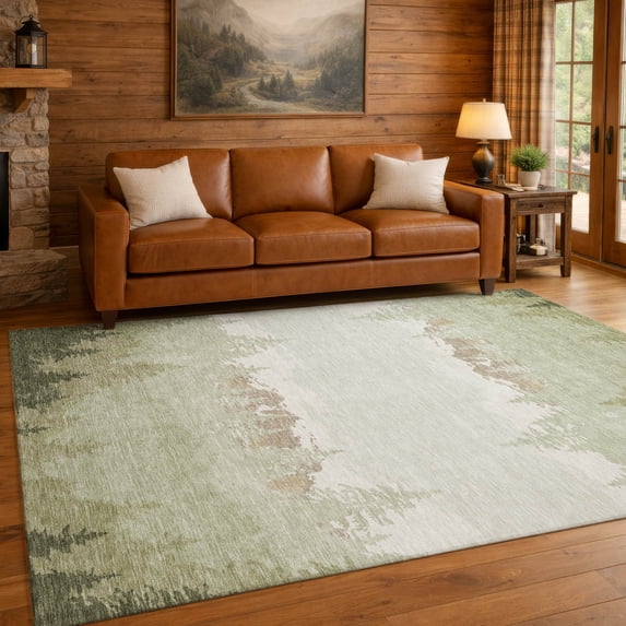 Addison Rugs Chantille Indoor/Outdoor Transitional Lodge Celery Machine Washable Rectangle Rug, 10' x 14'
