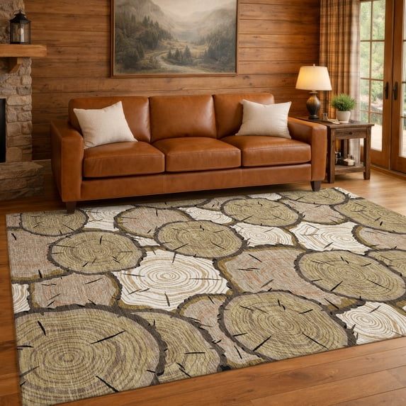 Addison Rugs Chantille Indoor/Outdoor Transitional Lodge Honey Machine Washable Rectangle Rug, 10' x 14'