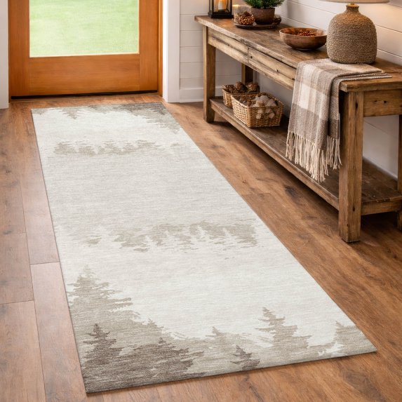 Addison Rugs Chantille Indoor/Outdoor Transitional Lodge Ivory Machine Washable Runner Rug, 2'3" x 7'6"