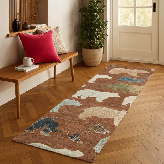 Addison Rugs Chantille Indoor/Outdoor Transitional Lodge Paprika Machine Washable Runner Rug, 2'3" x 7'6"