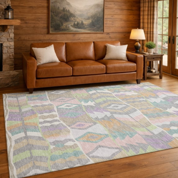 Addison Rugs Chantille Indoor/Outdoor Transitional Lodge Pewter Machine Washable Rectangle Rug, 3' x 5'