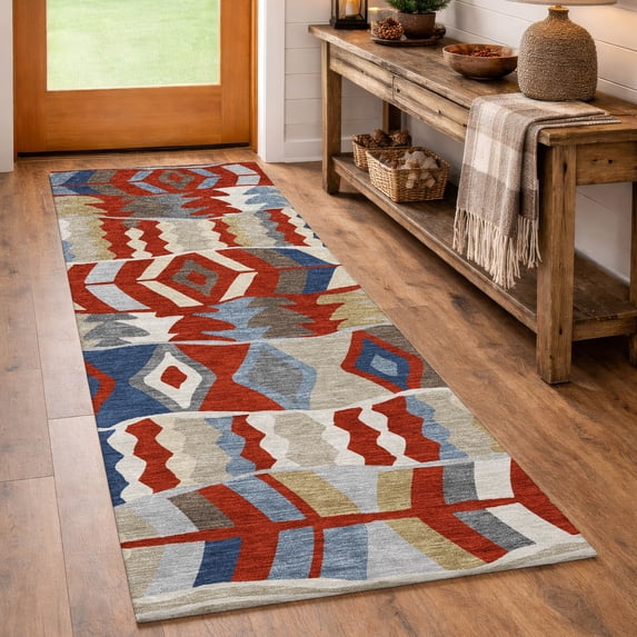 Addison Rugs Chantille Indoor/Outdoor Transitional Lodge Red Machine Washable Runner Rug, 2'3" x 7'6"