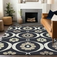 thumbnail image 1 of Addison Rugs Chantille Indoor/Outdoor Transitional Medallions Black Washable Rectangle Rug, 9' x 12', 1 of 6