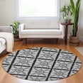 thumbnail image 1 of Addison Rugs Chantille Indoor/Outdoor Transitional Medallions Black Washable Round Rug, 8' x 8', 1 of 6