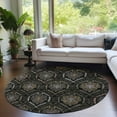 thumbnail image 1 of Addison Rugs Chantille Indoor/Outdoor Transitional Medallions Black Washable Round Rug, 8' x 8', 1 of 6