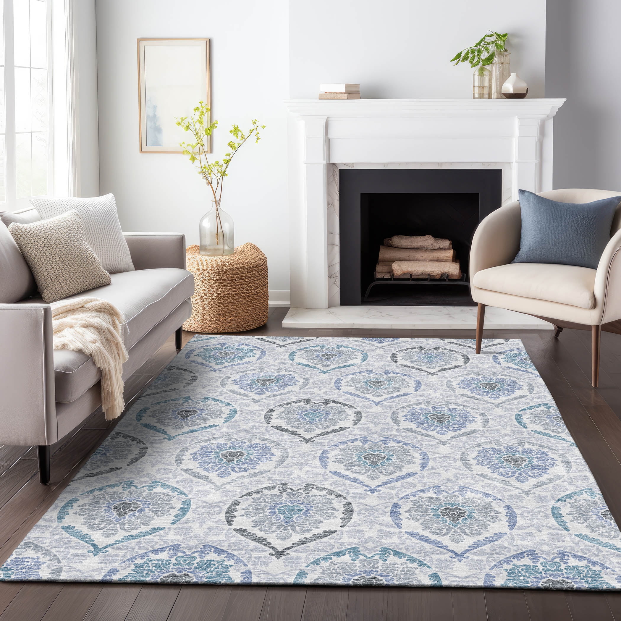 Addison Rugs Chantille Indoor/Outdoor Transitional Medallions Blue ...