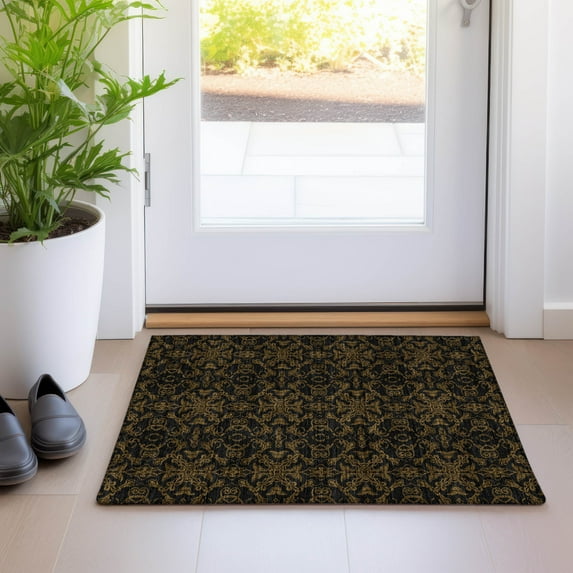 Addison Rugs Chantille Indoor/Outdoor Transitional Medallions Brown Washable Rectangle Rug, 1'8" x 2'6"