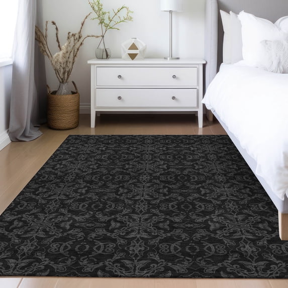 Addison Rugs Chantille Indoor/Outdoor Transitional Medallions Gray Washable Rectangle Rug, 5' x 7'6"