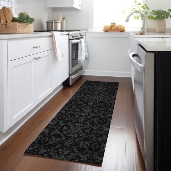Addison Rugs Chantille Indoor/Outdoor Transitional Medallions Gray Washable Runner Rug, 2'3" x 7'6"