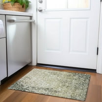 Addison Rugs Chantille Indoor/Outdoor Transitional Medallions Green Washable Rectangle Rug, 1'8" x 2'6"