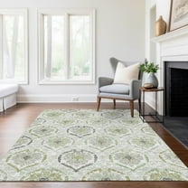 Addison Rugs Chantille Indoor/Outdoor Transitional Medallions Green Washable Rectangle Rug, 8' x 10'