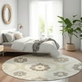thumbnail image 1 of Addison Rugs Chantille Indoor/Outdoor Transitional Medallions Ivory Washable Round Rug, 8' x 8', 1 of 6