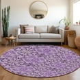 thumbnail image 1 of Addison Rugs Chantille Indoor/Outdoor Transitional Medallions Purple Washable Round Rug, 8' x 8', 1 of 6
