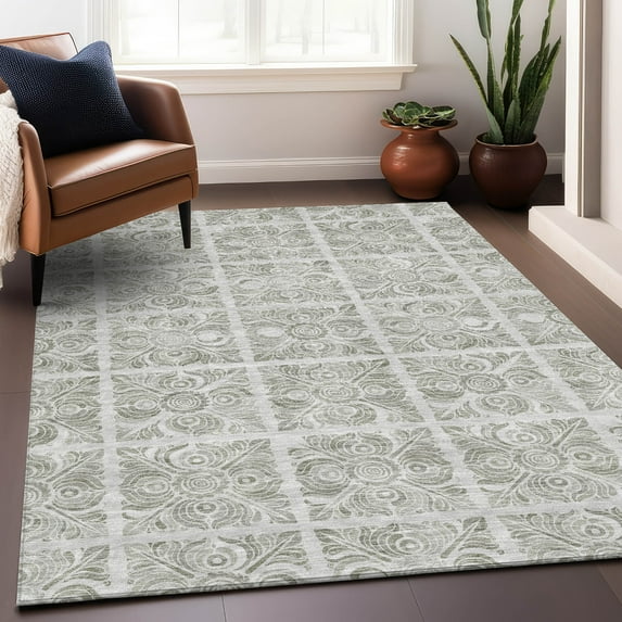 Addison Rugs Chantille Indoor/Outdoor Transitional Medallions Taupe Washable Rectangle Rug, 9' x 12'