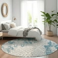 thumbnail image 1 of Addison Rugs Chantille Indoor/Outdoor Transitional Medallions Teal Washable Round Rug, 8' x 8', 1 of 6