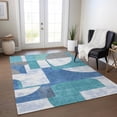 thumbnail image 1 of Addison Rugs Chantille Indoor/Outdoor Transitional Mid Century Teal Washable Rectangle Rug, 5' x 7'6", 1 of 6