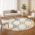 thumbnail image 1 of Addison Rugs Chantille Indoor/Outdoor Transitional Mid-century Modern Ivory Machine Washable Round Rug, 8' x 8', 1 of 8