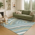 thumbnail image 1 of Addison Rugs Chantille Indoor/Outdoor Transitional Mid-century Modern Teal Machine Washable Rectangle Rug, 3' x 5', 1 of 8