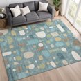thumbnail image 1 of Addison Rugs Chantille Indoor/Outdoor Transitional Mid-century Modern Teal Machine Washable Rectangle Rug, 5' x 7'6", 1 of 8