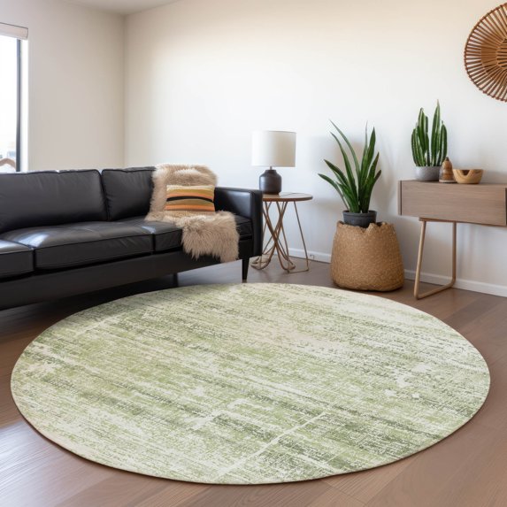 Addison Rugs Chantille Indoor/Outdoor Transitional Modern Aloe Washable Round Rug, 8' x 8'