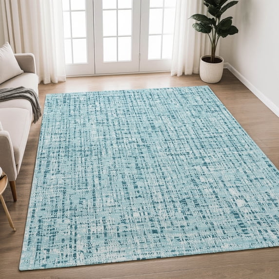 Addison Rugs Chantille Indoor/Outdoor Transitional Modern Aqua Machine Washable Rectangle Rug, 10' x 14'
