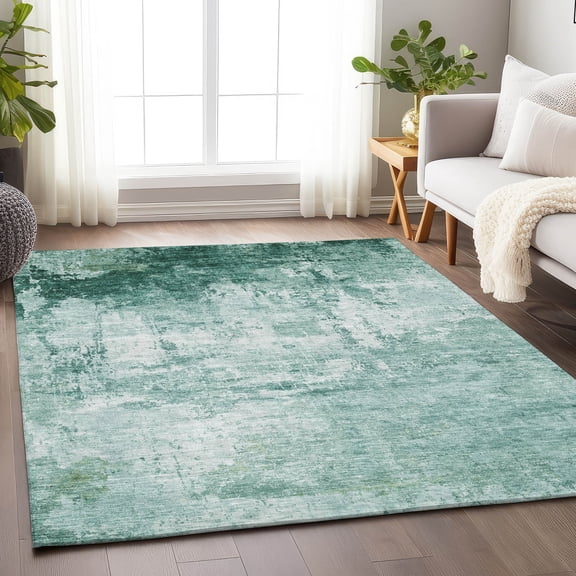 Addison Rugs Chantille Indoor/Outdoor Transitional Modern Aqua Machine Washable Rectangle Rug, 5' x 7'6"