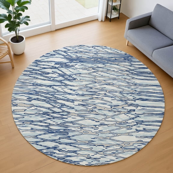 Addison Rugs Chantille Indoor/Outdoor Transitional Modern Baltic Machine Washable Round Rug, 8' x 8'