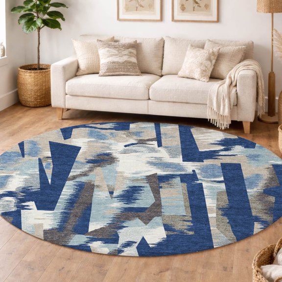Addison Rugs Chantille Indoor/Outdoor Transitional Modern Baltic Machine Washable Round Rug, 8' x 8'