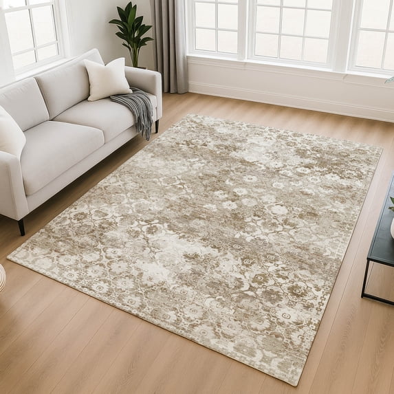Addison Rugs Chantille Indoor/Outdoor Transitional Modern Beige Machine Washable Rectangle Rug, 10' x 14'