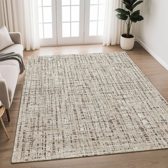 Addison Rugs Chantille Indoor/Outdoor Transitional Modern Beige Machine Washable Rectangle Rug, 8' x 10'